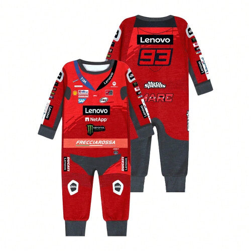 (YLTY-0002, 12M) 2025 New MOTO GP Outdoor Extreme Sports Quick drying Breathable Cycling Clothing Baby jumpsuit Pure Cotton Crawler Clothing