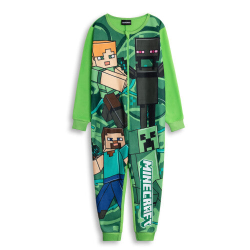 (13-14 Years) Minecraft Onesie (Boys Green)