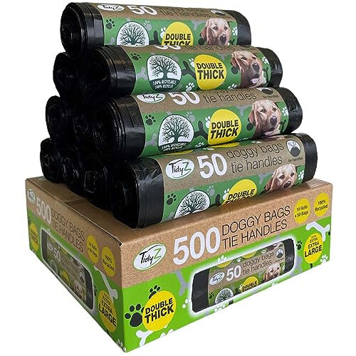 TidyZ 500 DOGGY BAGS EXTRA STRONG & EXTRA LARGE (10 rolls of 50 bags)