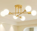 Ceiling Light, 6-Lights Chandeliers Gold Ceiling Lighting for Living Room,Bedroom,Kitchen (Gold)[Energy Class A]