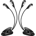 2Pcs Music Stand Light Clip on LED Book Lights Dual Arm Reading Lights for Books in Bed Adjustable Clip