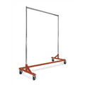 Econoco RZK8RNG Square Tubing Economy Z-Rack with Orange Base - Chrome Uprights