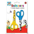 2 x Animal Print Pattern Children's Kids Safety Scissors Arts & Craft School 6+
