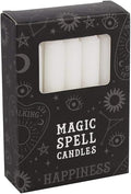12 Magic Spell Candles - Happiness White 10cm