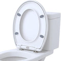 Harbour Housewares Soft Close Toilet Seat for Oval Toilets - White - Anti-Bacterial Oval Shape Bathroom Bowl Loo Cover Durable Adjustable Hinges Quick Release Toilet Seat Soft Close with Fixings
