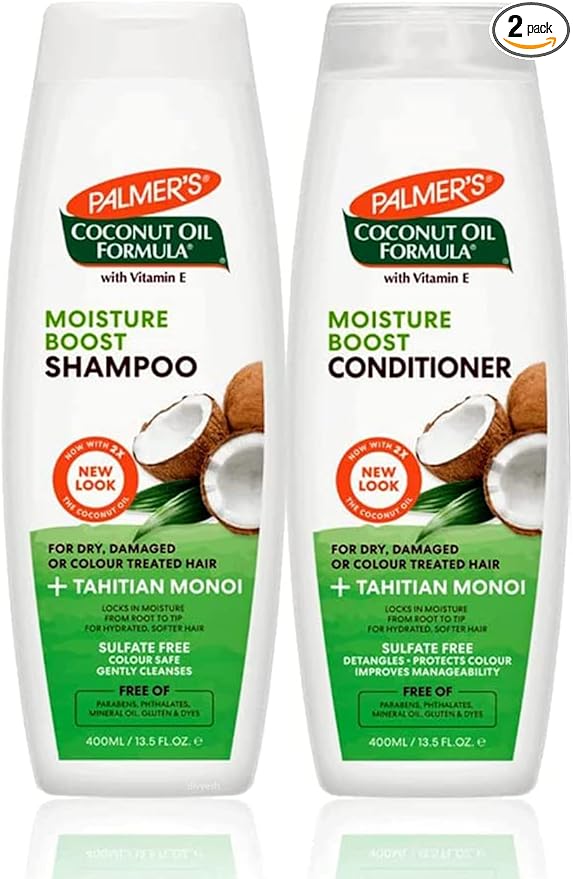 Palmer/Coconut Oil Formula Moisture Boost/Shampoo & Conditioner/Deal, 400 ml (Pack of 2), 1.0 count