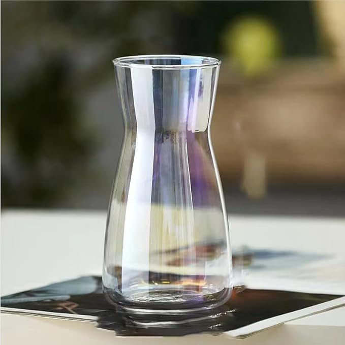 8 inch Clear Glass Vase for Centerpieces, Flower Vases for Bouquet for Wedding & Home Decor(Laser)