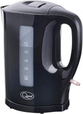 Quest 1.7 Litre Electric Kettle/Black/Cord Storage/Water Level Indicator/BPA Free/Automatic Cut-Off/Student Essentials for University