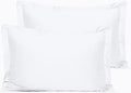 NTBAY 2 Pack 500 Thread Count 100% Egyptian Cotton Oxford Pillowcases, Super Soft and Breathable Euro Standard Pillow Cases | Hotel Quality Pillow Shams, 50x75 cm, White