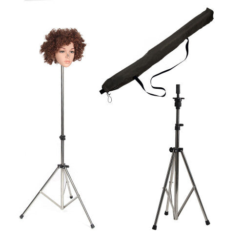 Adjustable Training Head Wig Tripod Holder Stand Practice Clamp