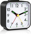 Alarm Clock,Non Ticking Silent Alarm Clocks,Bedroom Bedside Clock Battery Powered with Light,Snooze,Luminous Portable Night Analog Clocks for Deep Sleepers,Workers,Travellers