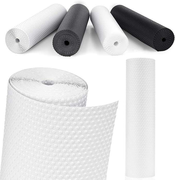 Drawer Liners, Waterproof Anti-Slip Non-Adhesive BPA Free Kitchen Cupboard Cabinet Shelf Liner Refridge Fridge Mats Sink Protector Strong Durable for Home (White/30cm x 305cm)