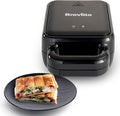 Breville Solo SnackMaster | Mini Toastie Maker & Snack Maker for PancakesOmelettesToasted Sandwiches & More | Wipe CleanNon Stick Plates | Black [VST102]