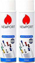 Newport Gas For Lighters 300ml Compatible with All Lighters BBQ, Candle, Camping, Gas, Kitchen, Cooking Lighter - Pack of 2 x 300ml