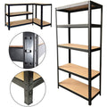 (Black 180cm x 90cm x 40cm ) Garage Shelving Units 5 Tier Metal Storage Racking Shelves