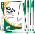 G4GADGET 50 Pack Green Ink Ballpoint Pens – Bulk Writing Pens with Smooth Flow & Firm Grip – Ideal for Marking, Notes & Everyday Tasks – Reliable Biros for School, Office & Home Use