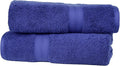 Amazon Basics Towel Set, Fade Resistant 100% Cotton Bath Towels, soft and absorbent, 70x140 cm, Royal Blue, 2-Pack