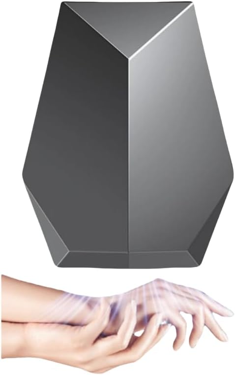1600W Powerful Hand Dryer, Wall-Mounted Quiet Bathroom Dryer with No-Drill Installation, Compact Automatic Sensor Dryer for Home, Kitchen, Hotel