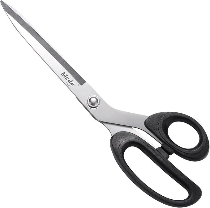 Mr.do Fabric Scissors 10 inch Sewing Scissors All Purpose Sharp Heavy Duty for Cutting Clothes Leather Classic Stainless Steel Professional Fabric Shears for Tailor Office Home