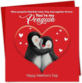 Happy Valentines Day Card – You're My Penguin – Eco-Friendly 15x15 cm – Valentines Card for him, Valentines Card Wife, her, Husband, or Fiancé – Premium 350 GSM – Made in the UK