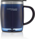 Thermos Translucent Desk Mug, Stainless Steel, Blue, S (Pack of 1), 450 ml