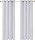 Deconovo Super Soft Thermal Insulated Eyelet Room Darkening Curtains Hand Made Curtains for Bedroom 46 x 54 Inch 2 Panels Silver Grey