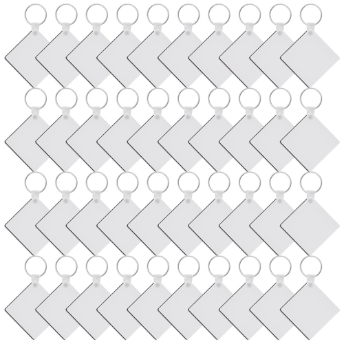 120Pcs Square Sublimation Keyring Blanks Set for DIY Keychain & Craft