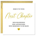 Printperfect - Congratulations Next Chapter Card - Moving, Leaving or New Job Card for Him or Her - 'Here's To Your Next Chapter' Good Luck Card for Men and Women, promotion, university, new baby