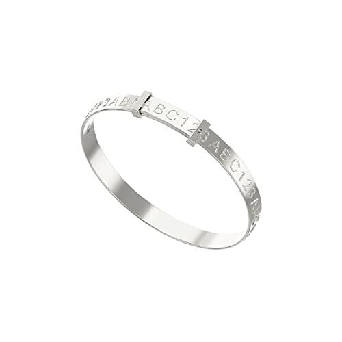 Jewellery Expanding Baby Bangle 925 Sterling Silver Bracelet Decorated with ABC 123 For a Christening for a Boy or Girl Gift Box Polishing Cloth