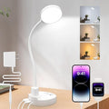 60 LED Desk Lamp with USB Charging Ports – Dimmable Table Lamp with 3 Color Temps, 5 Brightness, 4 Timers, 15W Flexible Gooseneck Light with Base, Eye-Caring Reading Light for Home Office, Bedroom