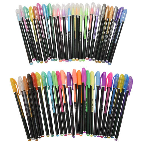 ZUIXUA 48 Gel Pens set, Color gel pens Glitter Metallic Good gift For Coloring, Kids, Sketching, Painting, Drawing