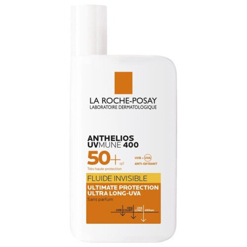 La Roche-Posay Anthelios UVmune 400 Invisible Fluid SPF50+ 50ml â€“ High Protection Sunscreen for Sensitive Skin