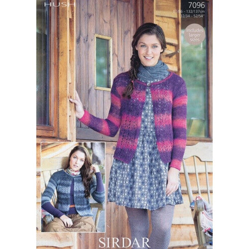 Sirdar Hush Knitting Pattern 7096 Women 32 - 54 Inches Cardigans