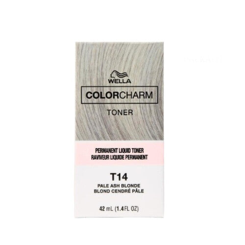 (T14 Pale Ash Blonde) Wella Color Charm Permanent Liquid Hair Toner - Blondes