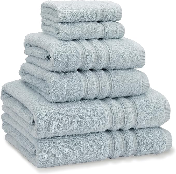 Catherine Lansfield Zero Twist Cotton 6 Piece Towel Bale Set Duck egg Blue