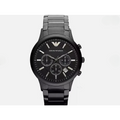 Emporio Armani AR2453 Men's Chronograph Watch - Black Stainless Steel, 43mm, 50m Water-Resistant, Quartz