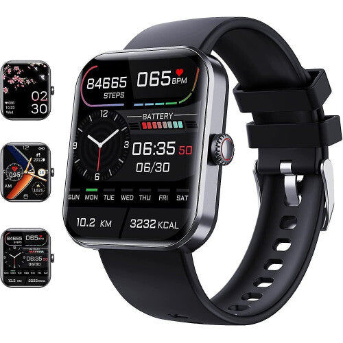 (Black) F57l Blood Glucose Monitoring Smartwatch, Fitness Tracker With Blood Pressure Smart Watch For Men Women