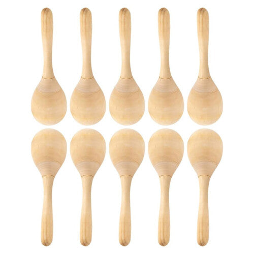 10Pcs DIY Wooden Maracas - Hand Percussion Rattles with Crisp Blow Sound for Kids Parties & Party Favors