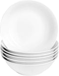 Argon Tableware 6X White Cereal Bowls 18cm (7") - Classic Breakfast, Soup, Ramen & Dessert Bowls - Durable Everyday Crockery for Home & Restaurants - Microwave & Dishwasher Safe