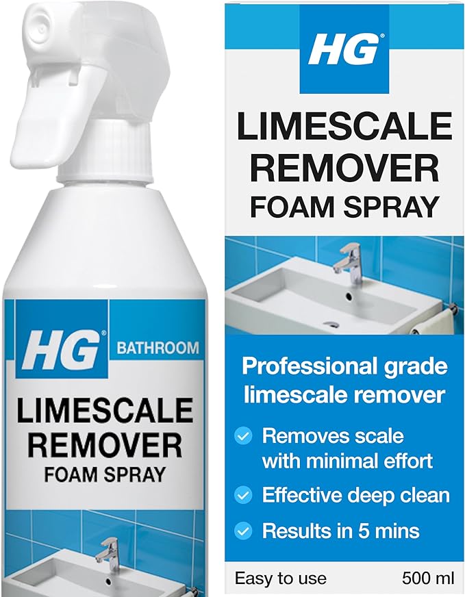 HG Limescale Remover Foam Spray, Kitchen & Bathroom Cleaner, Anti-Scale Surface Spray – 500ml