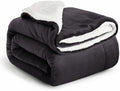IR Imperial Rooms Sherpa Fleece Blanket Bed Throws Blankets For Sofas Soft Fluffy Thick Blanket Reversible Microfiber Throw (Black, Twin/Double (150 x 200 Cm))