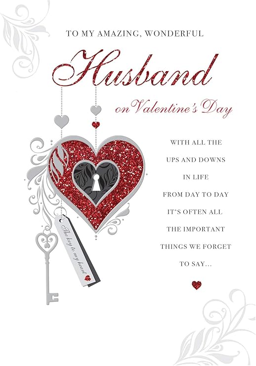 Piccadilly Greetings Classic Valentine'S Card Husband - 10 x 7 Inches, A50259