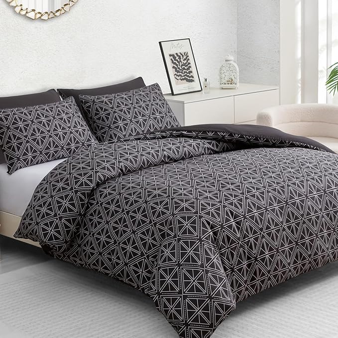 Pamposh Double Duvet Set – Brushed Microfiber Double Duvet Cover - Hypoallergenic Quilt Cover Bedding Sets 3 Pcs With Zipper Closure For All Seasons