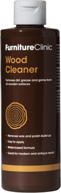 Furniture Clinic Wood Cleaner (250ml) | Restore & Clean Wooden Floors, Furniture, Blinds, Doors, Decking and Many other Wood Surfaces - Easily Remove Wax & Polish Build up, Grease and Grime