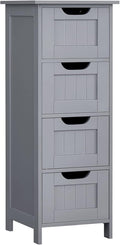 VASAGLE Bathroom Floor Storage Cabinet, Bathroom Storage Unit with 4 Drawers, Bathroom Cabinet Freestanding, 30 x 30 x 82 cm, for Living Room, Dining Room, Kitchen, Modern Style, Mystic Grey LHC040P36