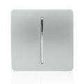 Trendi 1 Gang 2 Way Artistic Modern Glossy 10 Amp Rocker Tactile Light Switch Silver ART-SS2SI