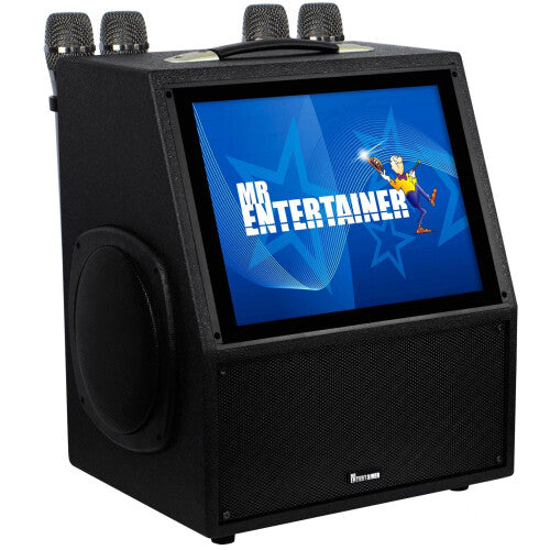 Mr Entertainer Digibox Pro: 14" Touchscreen Karaoke System with 4 Wireless Mics, Portable Android Media Player & HDMI Output