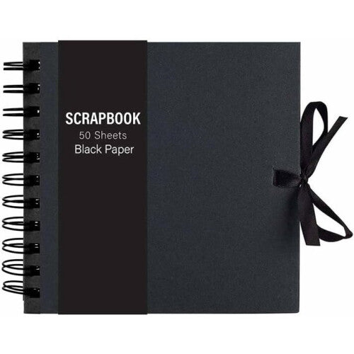 (Black, Medium (50 Paper Sheet)) MantraRaj Scrapbook 50/40 Kraft Paper Sheet DIY Scrapbooking Instax Mini Photo Journal Album for Wedding, Birthday, Gift Available in 3 Colors & Sizes