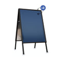Double-Sided A1 Pavement Sign with Snap Frame - Holds Two Posters Back-to-Back, No Assembly, 660x1180mm, Black
