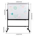 (120 x 90 cm) Portable Whiteboard Rolling Double Sided Free Standing Adjustable Home Office School Essential Supply On Wheels
